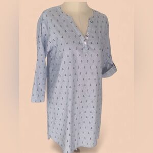 Hatley Nautical Anchors Cotton Shirt Dress Size S